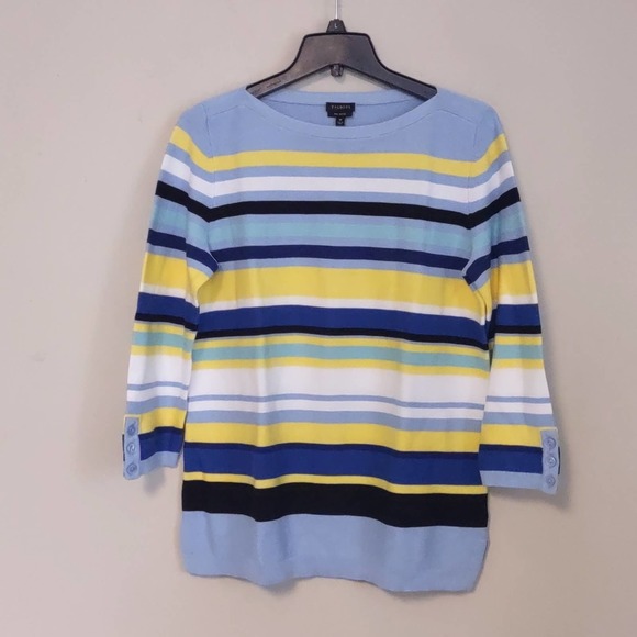 Talbots Sweaters - Talbots Pima Cotton 3/4 Button Sleeve Sweater Medium blue